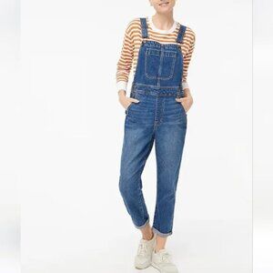 J. Crew Classic All Day Stretch Denim Indigo Blue Adjustable Strap Overalls XL